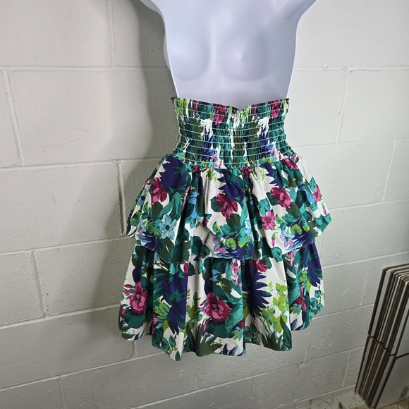 Vtg 80s Jodi Michaels Green Floral Jacket Skirt Set - Picture 8 of 10